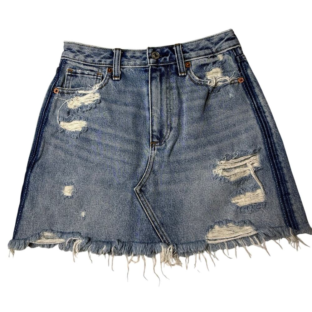 Abercrombie & Fitch Denim Skirt Women's 25/0 Zoe Natural Rise Vintage A-Line
